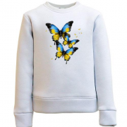 Детский свитшот с желто-синими бабочками