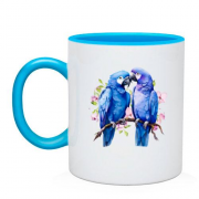 Чашка з синіми папугами