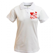 Жіноча футболка-поло із серцями