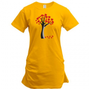 Подовжена футболка Дерево із сердечками - (Вишивка)