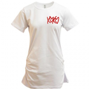 Подовжена футболка XO-XO із серцями (Вишивка)