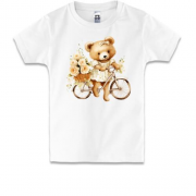 Детская футболка Плюшевый мишка на велосипеде