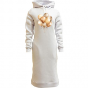 Женская толстовка-платье с бежевыми надувными шарами