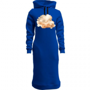 Женская толстовка-платье Бежевое акварельное облако