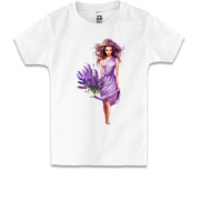 Детская футболка "Девушка с букетом лаванды" (2)