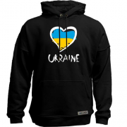 Худи без начеса с надписью "Ukraine" и сердечком
