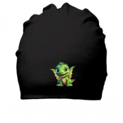 Хлопковая шапка с маленьким зеленым дракончиком