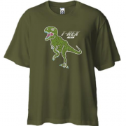 Футболка Oversize с динозавром и надписью "Т rex neon"