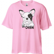 Футболка Oversize з написом "Le Chien" і собакою