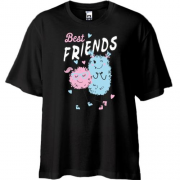 Футболка Oversize Pink and Blue Best Friends