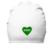 Хлопковая шапка для эколога с зеленым сердцем