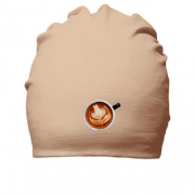 Бавовняна шапка з кавовим малюнком