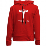 Детский худи без флиса с лого Tesla
