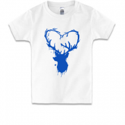Дитяча футболка з рогами оленя у вигляді серця