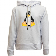 Детский худи без флиса с пингвином Linux