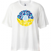 Футболка Oversize I Stand With Ukraine (венок из цветов)