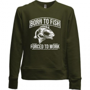 Дитячий світшот без начісу Born to Fish  Forced to work