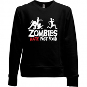 Детский свитшот без начеса Zombies hate fast food