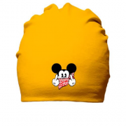 Хлопковая шапка с Микки Маусом в платке