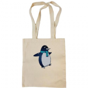 Сумка шоппер с пингвином в шарфике