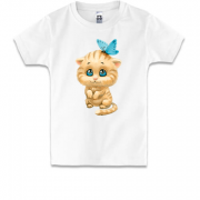 Дитяча футболка з кошеням з бантиком