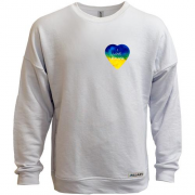Світшот без начісу "I love Ukraine" на серці (міні)