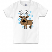 Дитяча футболка Олень зі сніжинками
