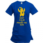 Подовжена футболка Keep calm and praise the sun