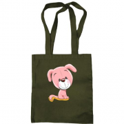 Сумка шоппер с розовой собакой