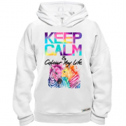 Худі BASE Keep calm and colour your life з кольоровими зебрами (2)