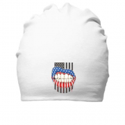 Хлопковая шапка American lips Американский флаг Губы