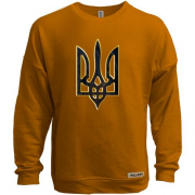 Свитшот без начеса с гербом Украины стилизованным под кору