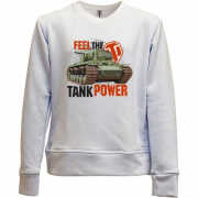 Детский свитшот без начеса WOT - Feel the tank power