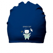 Бавовняна шапка з космічним котом