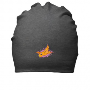 Хлопковая шапка с оранжевой птицей