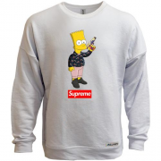 Свитшот без начеса Барт Симпсон с надписью Supreme