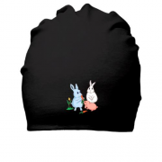 Хлопковая шапка Кролики и морковка