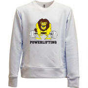 Детский свитшот без начеса Powerlifting lion