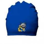 Хлопковая шапка Кот в желто-синих доспехах
