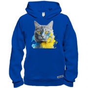 Худи BASE Кот с желто-синими красками