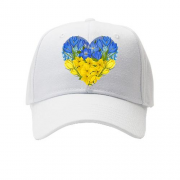 Детская кепка Сердце из желто-голубых цветов