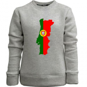 Детский свитшот без начеса c картой-флагом Португалии