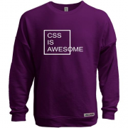 Свитшот без начеса с надписью "Css is awesome"