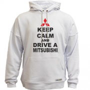 Худи без начеса Keep calm and drive a Mitsubishi
