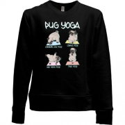 Детский свитшот без начеса Pug Yoga Мопс Йога
