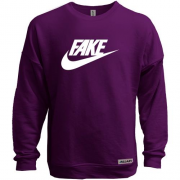 Свитшот без начеса с надписью "Fake" в стиле Nike