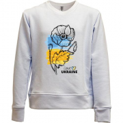 Детский свитшот без начеса Love Ukraine (Цветок)