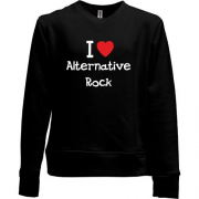 Детский свитшот без начеса  I love alternative ROCK