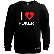 Свитшот без начеса I love Poker