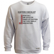 Свитшот без начеса  с принтом  "Hunters checklist"
